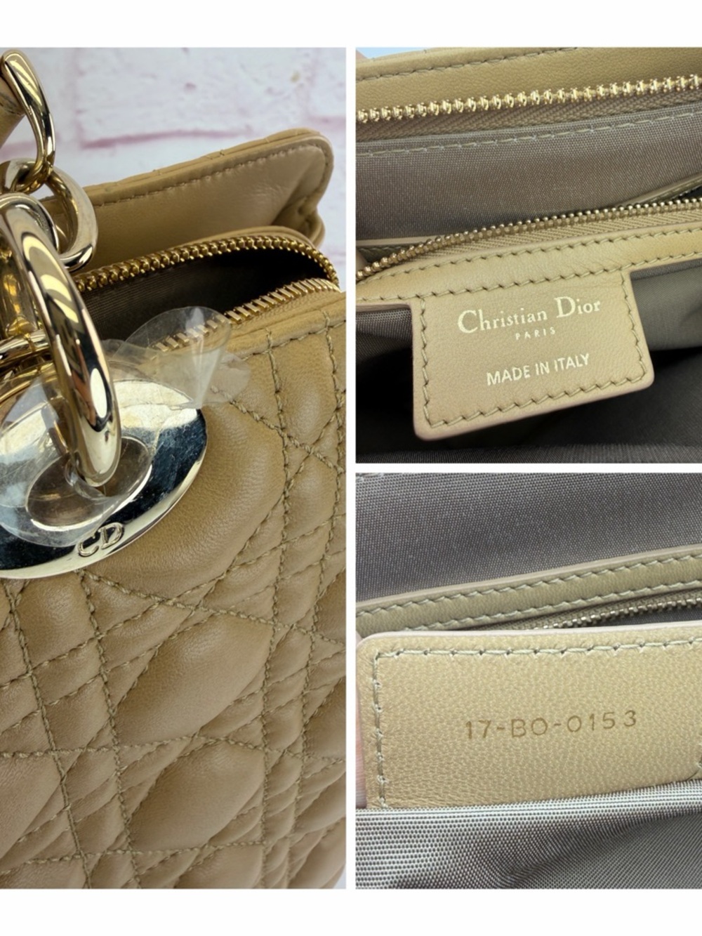 Christian Dior Tan Lambskin Soft Lady Cannage Quilted Chain Tote - Picture 13 of 16